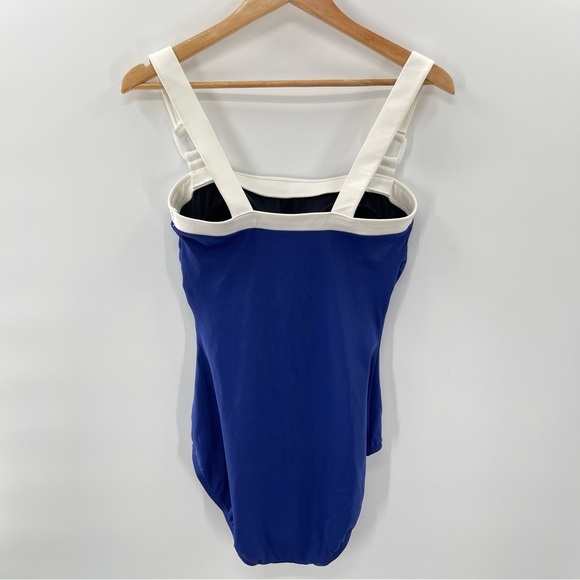 INC Royal Blue and White Retro Style Swimsuit Size 10 NWOT - Picture 5 of 8